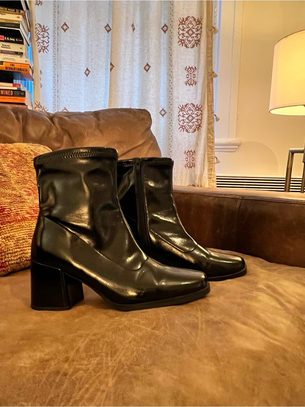 Women's Black Patent Ankle Boots